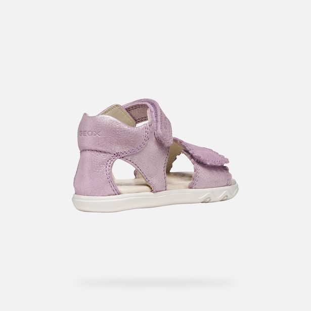 Růžové dívčí barefoot sandály Geox Sandal Steppieup