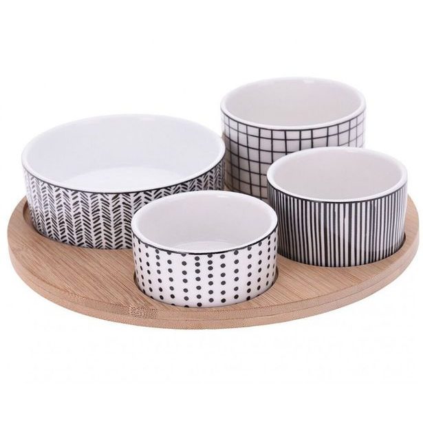 EXCELLENT HOUSEWARE Servírovací misky s kulatým podnosem sada 5 ks KO-278000240
