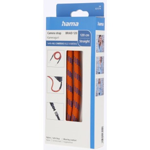 Hama Braid 120, popruh na fotoaparát, délka 120 cm, oranžový/modrý