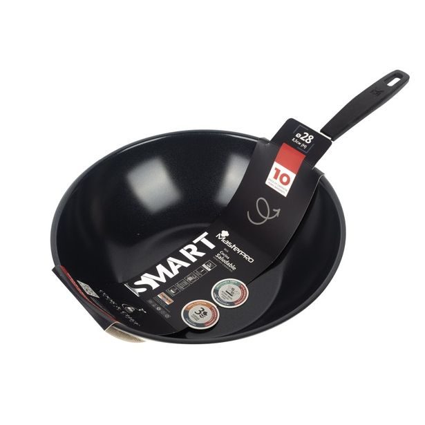MASTERPRO Pánev WOK s nepřilnavým povrchem SMART 28 cm stříbrná BGEU-3770