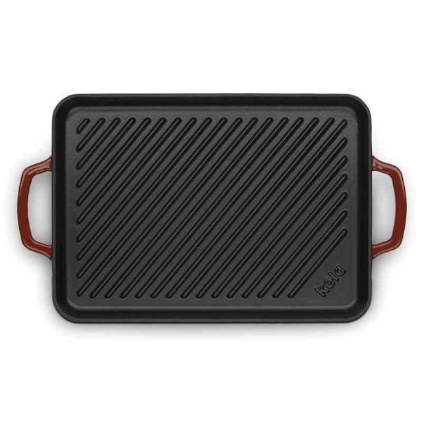 KELA Grilovací deska litinová CALIDO 35x25 cm červená KL-11939