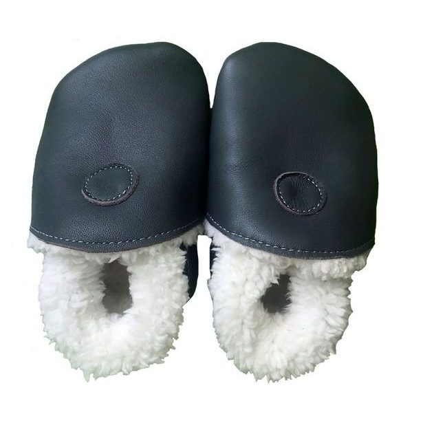 Hopi Hop Barefoot kožené zimní capáčky - antracit