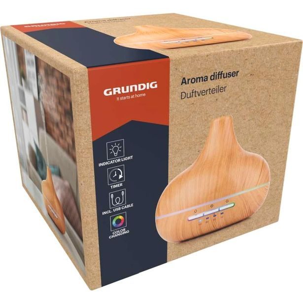GRUNDIG Aroma difuzér elektrický dřevěný s LED osvětlením ED-255998