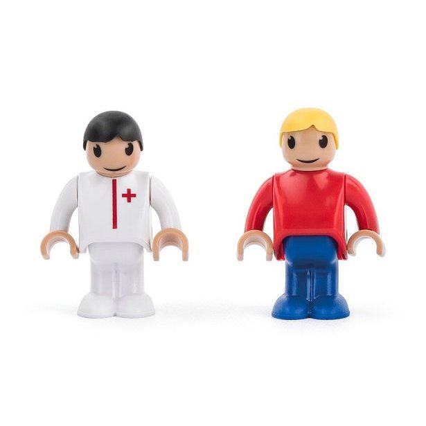 WOODY Autíčka k dráze - Ambulance, 4ks