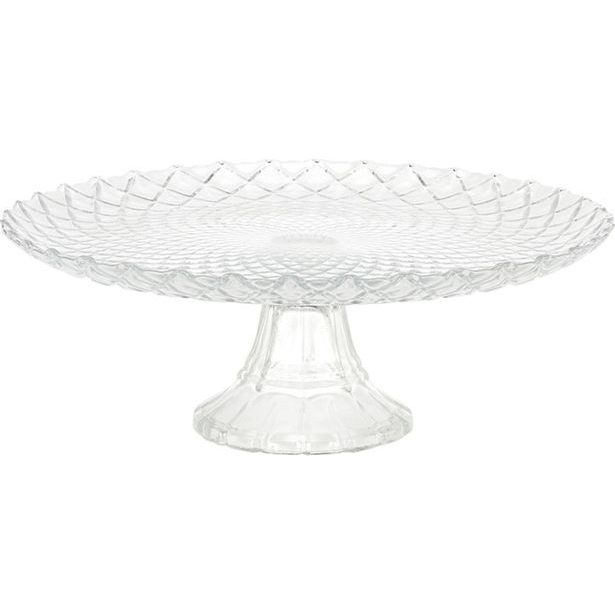 podnos d x cm, na noze, sklo