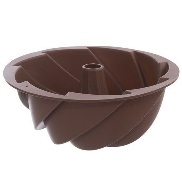 bábovka d23,5cm FLOWER hnědá, silikon