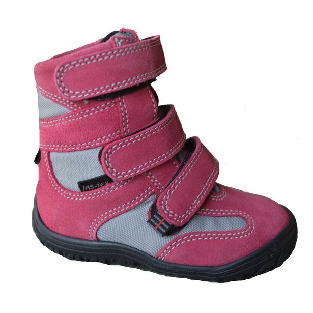 Dětské zimní boty s membránou BOOTS4U T1013 magenta-šedá