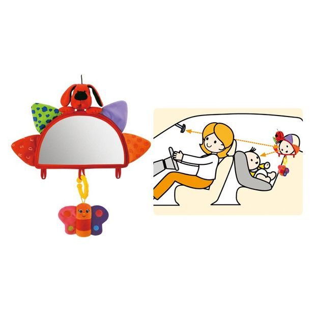 Baby návlek na opierku so zrkadielkom a závesnými hračkami