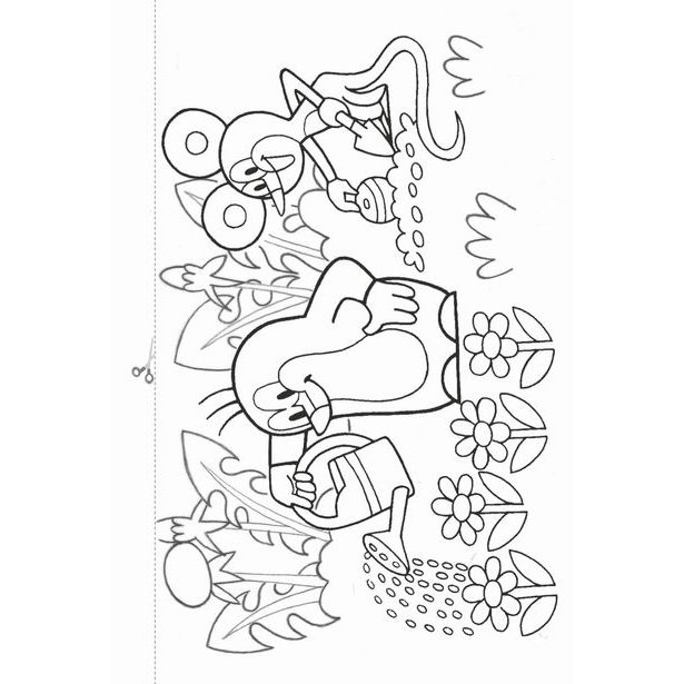 Omalovánky s vodovými barvami a štětcem - Krtek 1