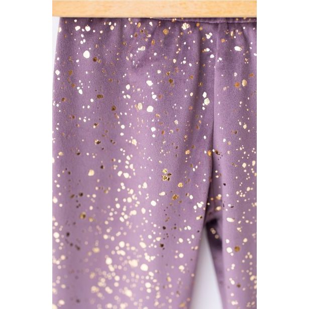 Premium sametové Lily Grey legíny PURPLE