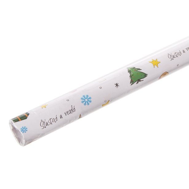 Vánoční balicí papír Šťastné a veselé 200x70 cm