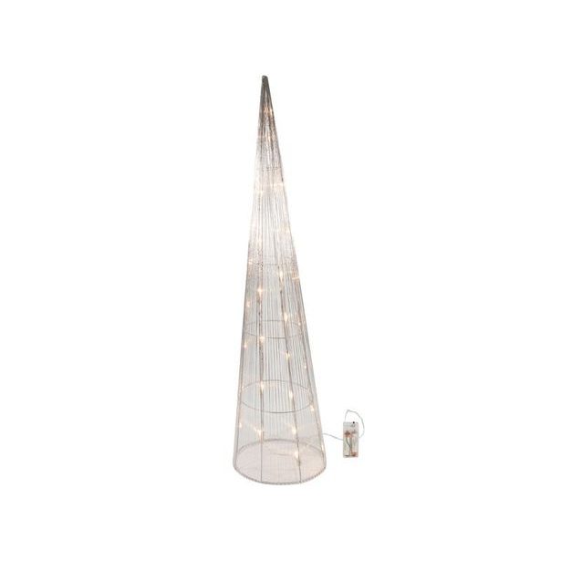 SVENSKA LIVING DEKORACE VÁNOČNÍ KUŽEL 30LED 80CM STŘÍBRNÁ ČAS.2XA_hamashop