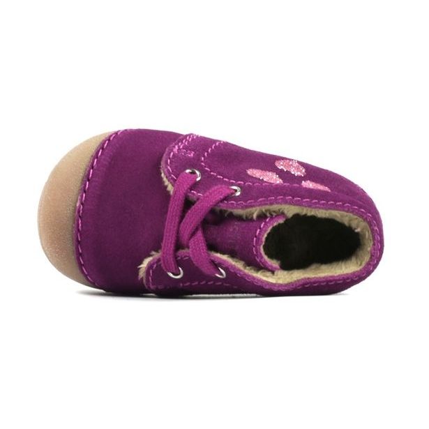 Vyteplené capáčky, první boty s kožíškem Richter - magenta (Herz. candy)
