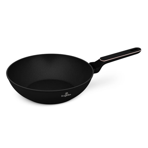 BERLINGERHAUS Pánev WOK s titanovým povrchem a poklicí 28 cm 28 cm Black Rose Collection BH-8353
