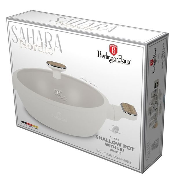 BERLINGERHAUS Pánev hluboká s titanovým povrchem a poklicí 28 cm Sahara Nordic Collection BH-8318