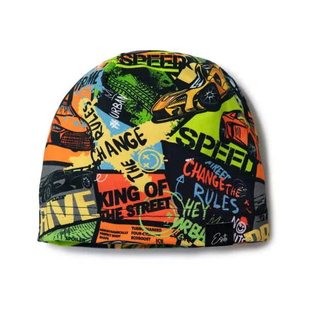 ESITO Jarní čepice Speed cars - černá / 38