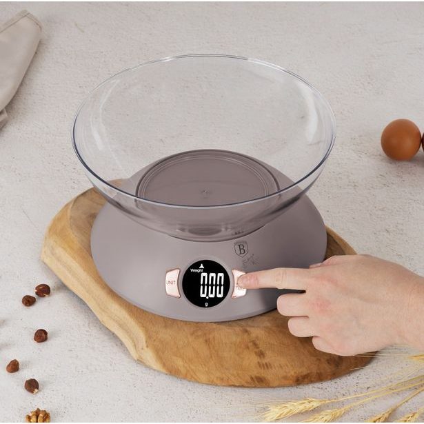 BERLINGERHAUS Váha kuchyňská s miskou Taupe Collection BH-9616