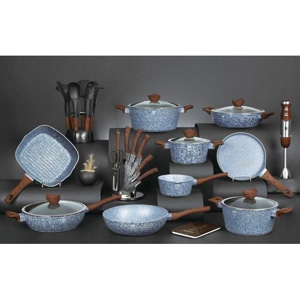 BERLINGERHAUS Pánev grilovací s poklicí a mramorovým povrchem 28 cm Forest Line BH-1599