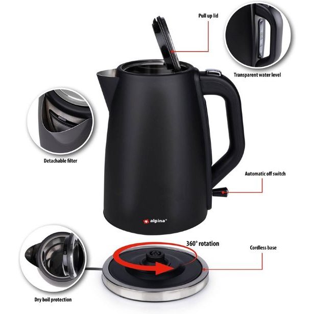 ALPINA Rychlovarná konvice 1,7 l 2200 W ED-226995