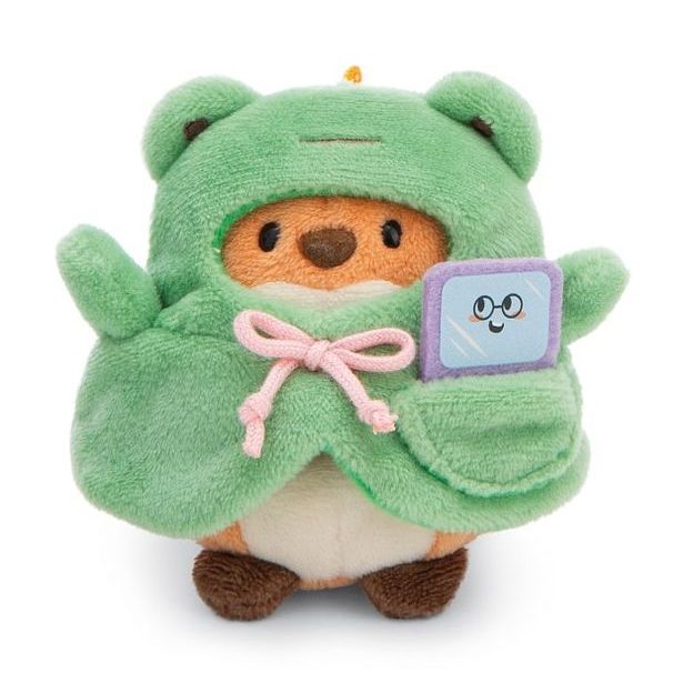 NICI NICI plyš MyMochi Liška Geeks 8cm v kostýmu žabky a videohrou, set dárkové balení 8,5x6,5x10cm