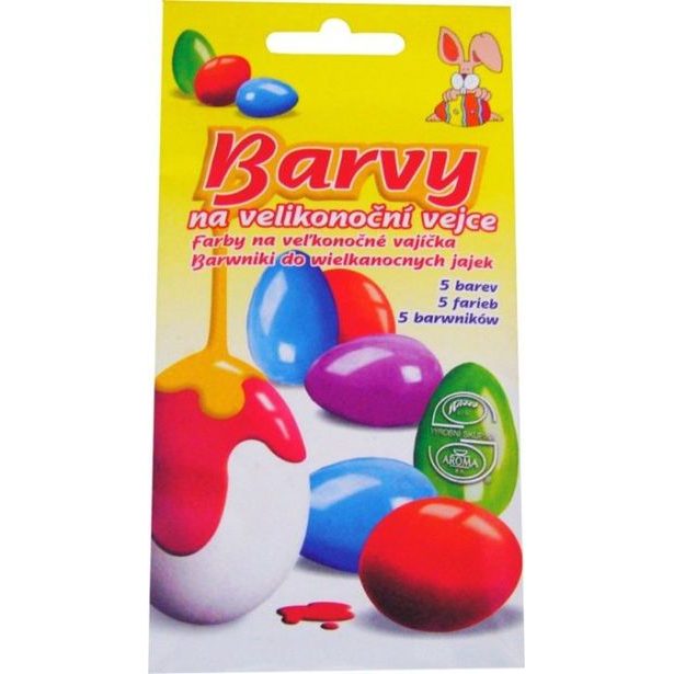 barvy na vajíčka AROCO 5barev,práškové