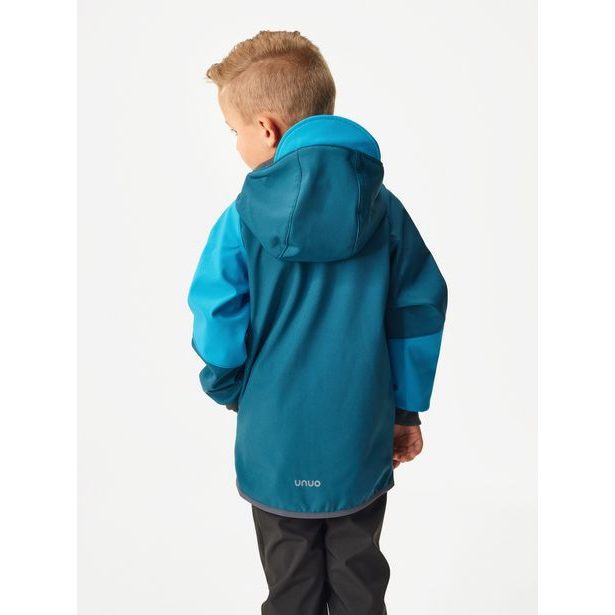 Unuo, Dětská softshellová bunda s fleecem Street, Kobaltová, Tyrkysová