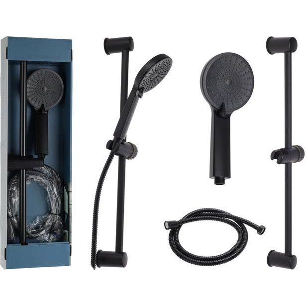 EXCELLENT HOUSEWARE Sprchová hlavice a hadice s držákem 3 funkce matná černá KO-CF6000130