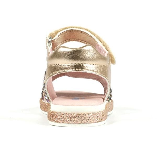 Dívčí kožené sandálky Richter - salmon/gold