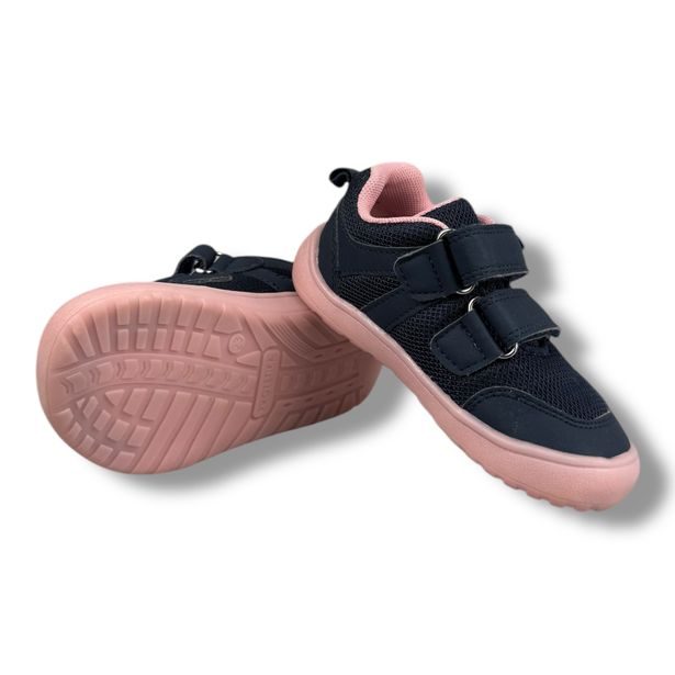 Dětská BAREFOOT celoroční obuv Protetika tmavě modré s růžovými prvky