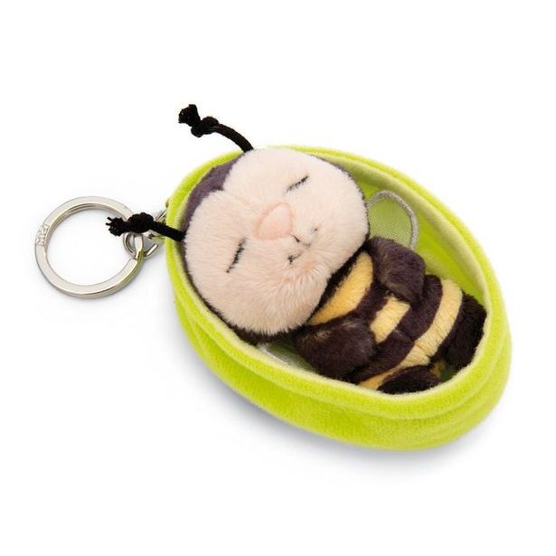 NICI NICI klíčenka spící Včelka 8cm, zelený košík, GREEN