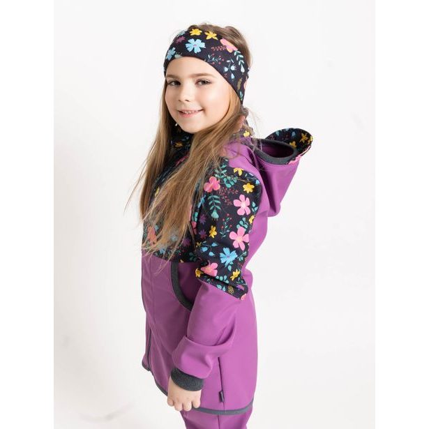 Unuo Dětská čelenka fleecová Elise, Kytičky