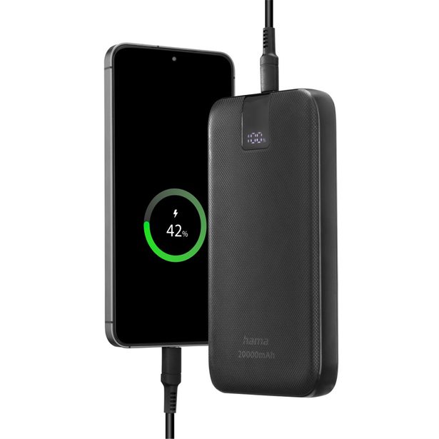 Hama PD 20 powerbanka, 20000 mAh, 3 výstupy: 1x USB-C, 2x USB-A, LED displej, PD, Qualcomm