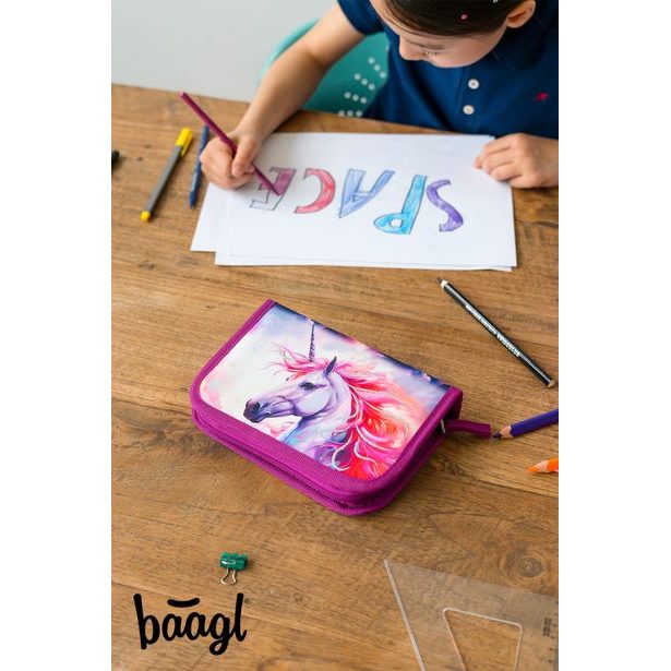 BAAGL Školní penál jednopatrový Jednorožec Království