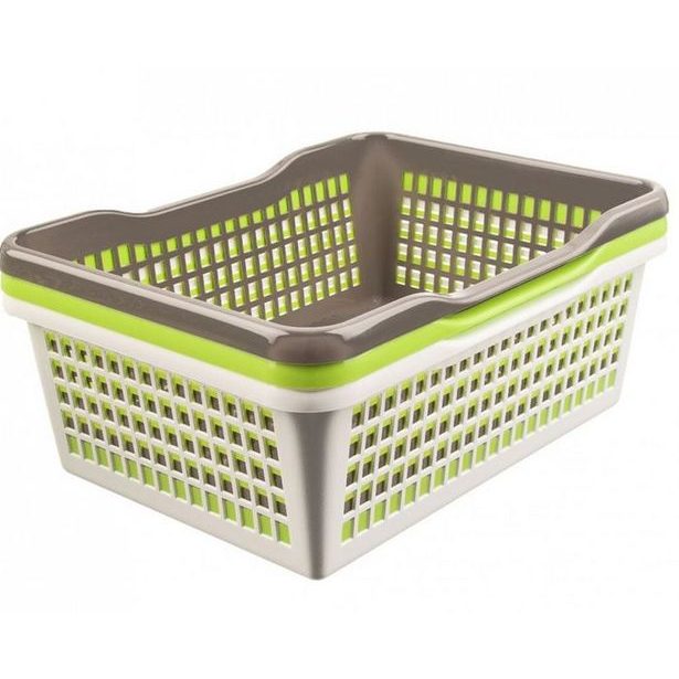 košík 5,8l 29,8x19,8x 9,8cm, prolamovaný, 5barev, plast