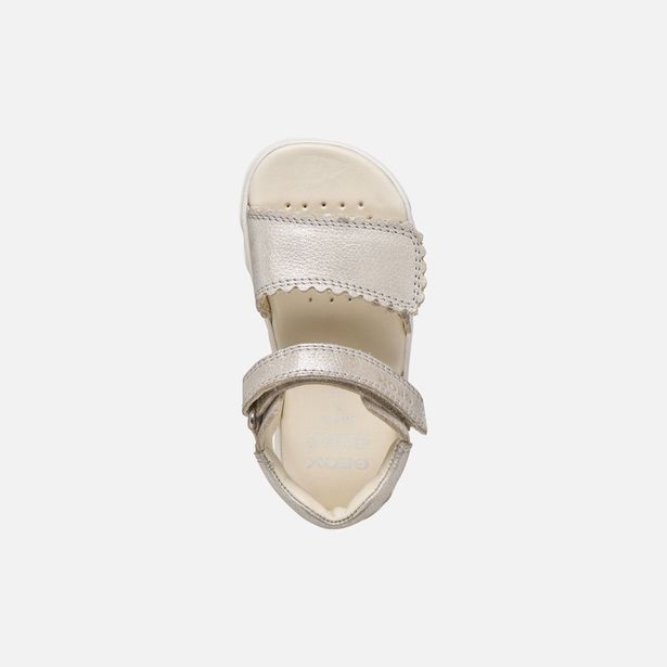 Béžové dívčí barefoot sandály Geox Sandal Steppieup