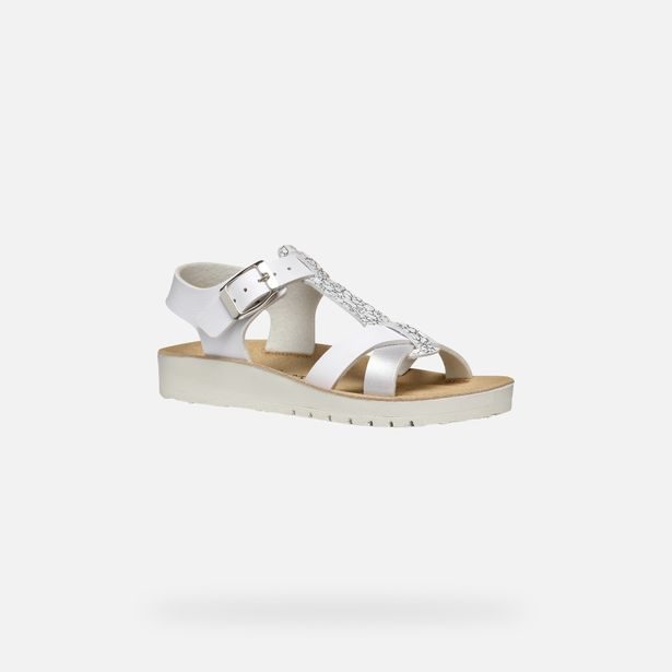 Bílé dívčí sandály Geox Sandal Costarei Gi