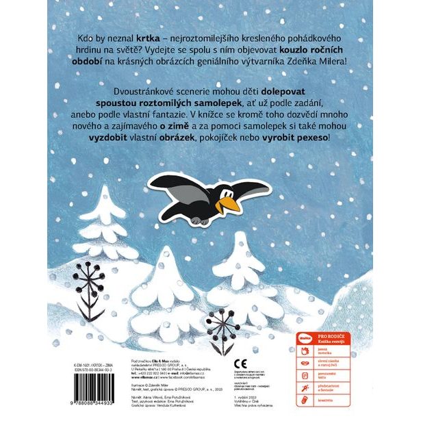 KRTEK a ZIMA ─ Kniha samolepek