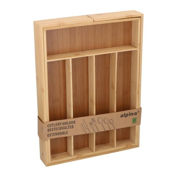 ALPINA Příborník rozkládací bambus 46x33,5x6cm až 55,3x46x6cm ED-233605
