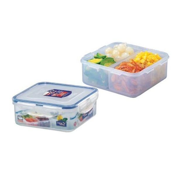 LOCKNLOCK Dóza na potraviny LOCK čtvercová s přihrádkou 15 x 155 x 60mm, 870 ml_hamashop