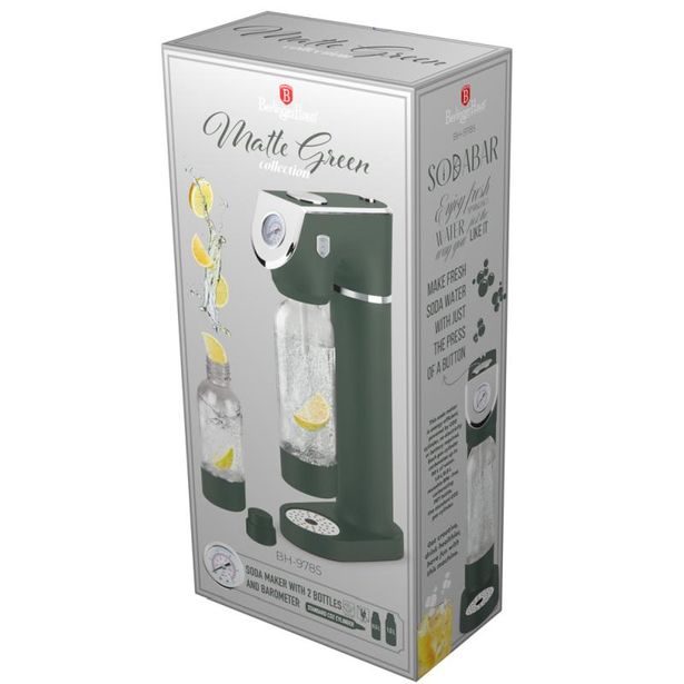 BERLINGERHAUS Výrobník sody SODABAR + 2 lahve Matte Green Collection BH-9785