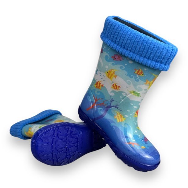 Dětské zateplené holínky Demar HAWAI LUX EXCLUSIVE - oceán