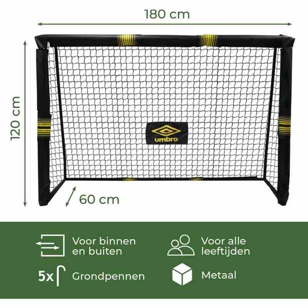 UMBRO Fotbalová branka UMBRO 180x120x60cm ED-226892