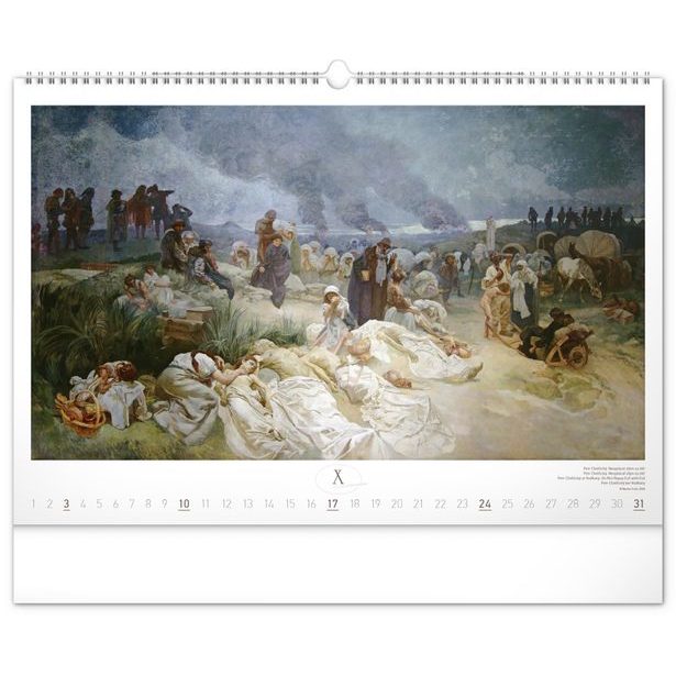 NOTIQUE Nástěnný kalendář Slovanská epopej – Alfons Mucha 2027, 48 x 33 cm