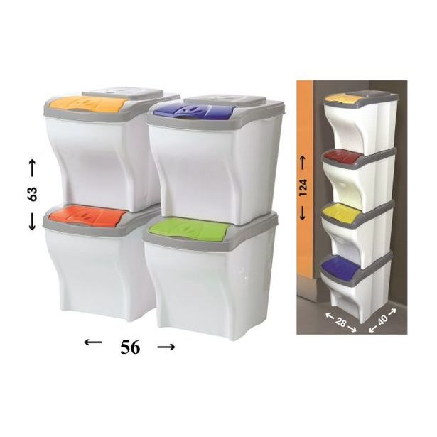 koš odp.4x20l POKER, tříděný odp.