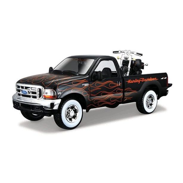 Maisto Maisto - Harley-Davidson Custom, 1999 Ford F-350 Super Duty Pickup, 1:24