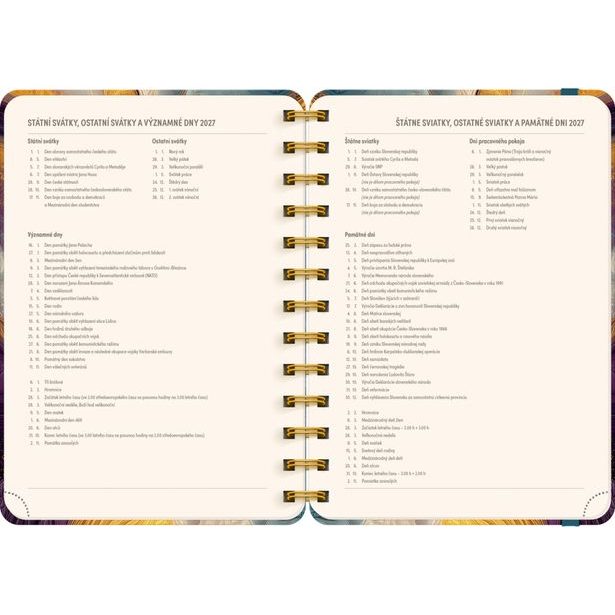NOTIQUE Spirálový 18měsíční diář Petito – Barevný achát 2026/2027, 13 x 18 cm