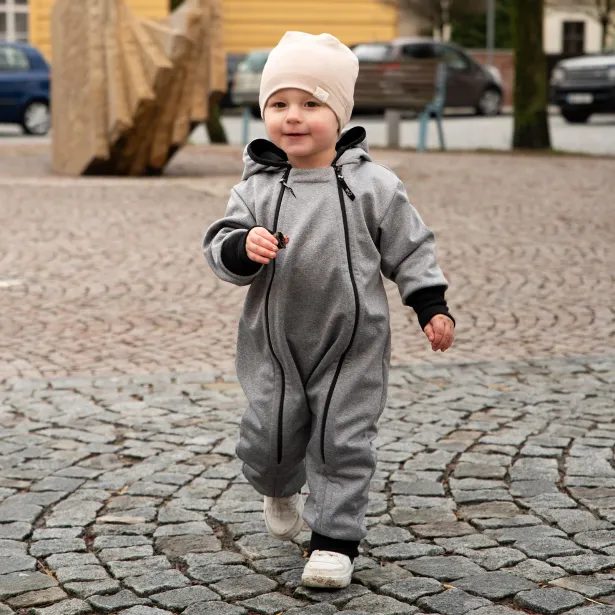 ESITO Rostoucí softshellová kombinéza s fleecem Šedý melír - šedá