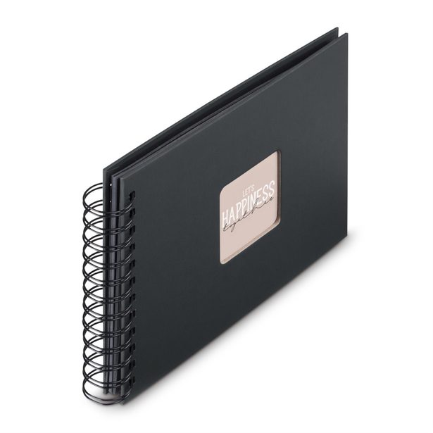 Hama album klasické spirálové FINE ART 24x17 cm, 50 stran, nová černá, černé listy