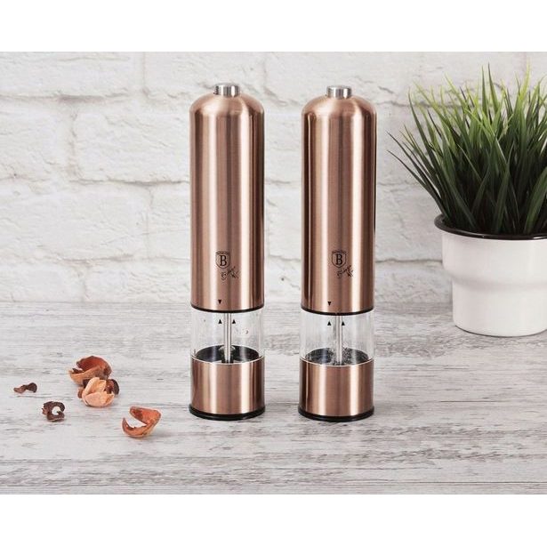 BERLINGERHAUS Mlýnek na pepř a sůl elektrický sada 2 ks Rosegold Metallic Line BH-1905