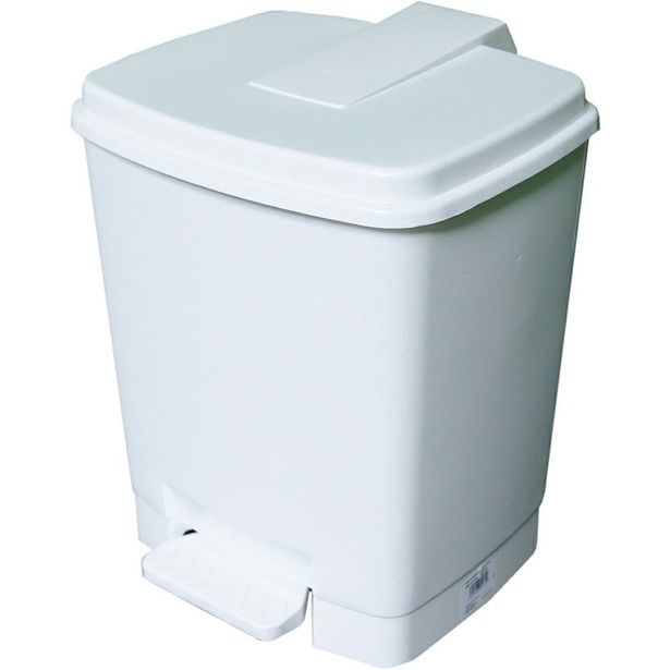 koš odp.15l GOLIÁŠ 30x32,v.38cm-bílý, pedálový